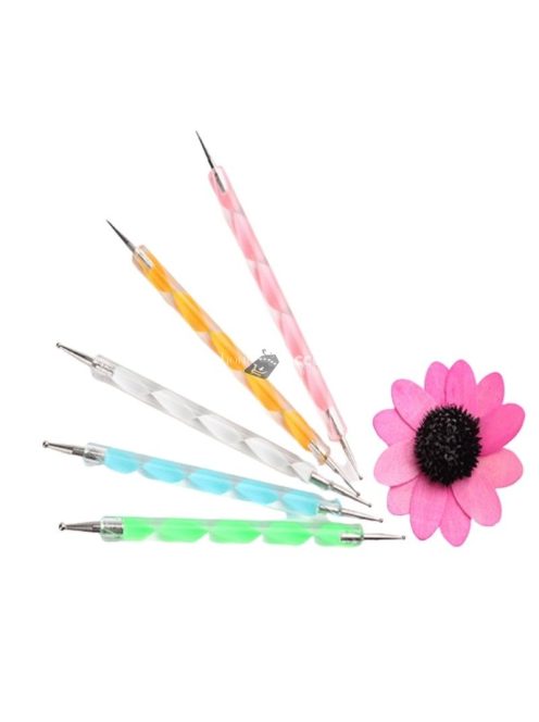 Körömdíszítő toll, körömdíszítő készlet (5 db)