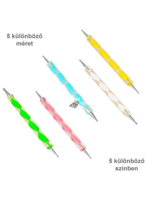 Körömdíszítő toll, körömdíszítő készlet (5 db)