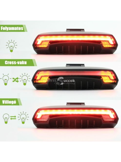 Kerékpár lámpa, bicikli lámpa, kerékpár hátsó lámpa indexes funkcióval