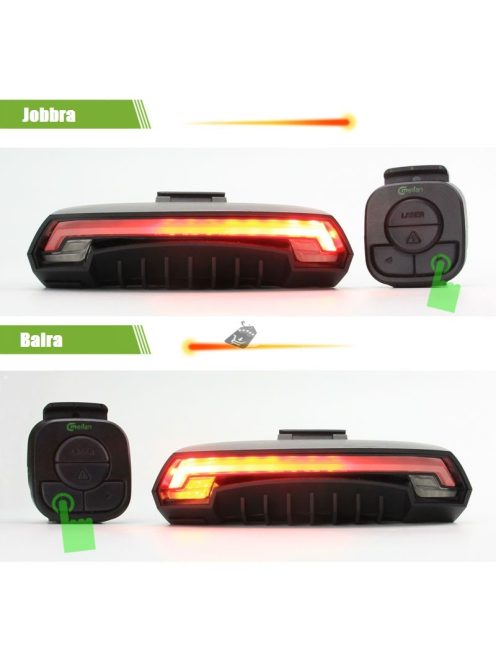 Kerékpár lámpa, bicikli lámpa, kerékpár hátsó lámpa indexes funkcióval