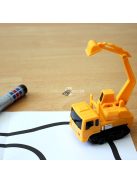 Kreatív játék, játékautó, játék markoló, rajzkövető autó