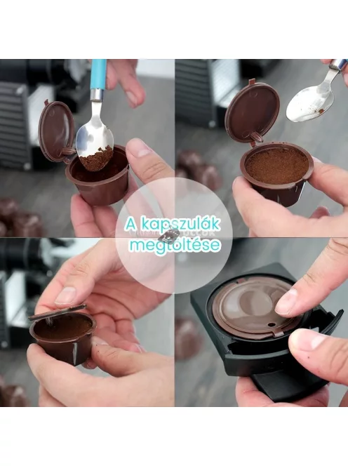 Újratölthető kávékapszula, utántölthető kapszula 5 db