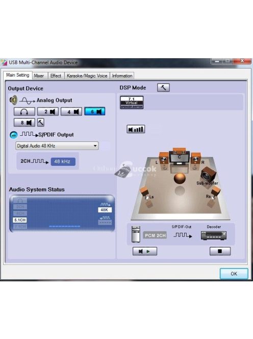USB 5.1 hangkártya külső hangkártya 5.1 spdif