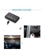 OBD HUD Head Up Display szélvédőre vetítő fedélzeti computer