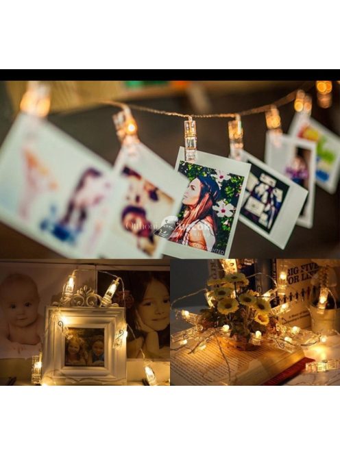 Csipeszes fényképtartó, csipeszes fényfüzér