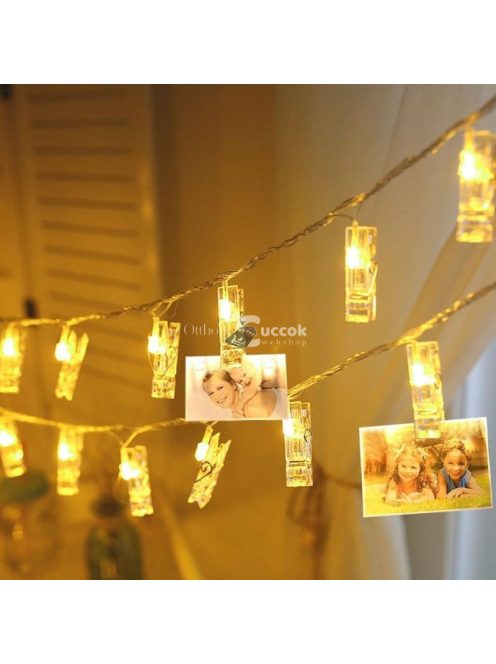 Csipeszes fényképtartó, csipeszes fényfüzér