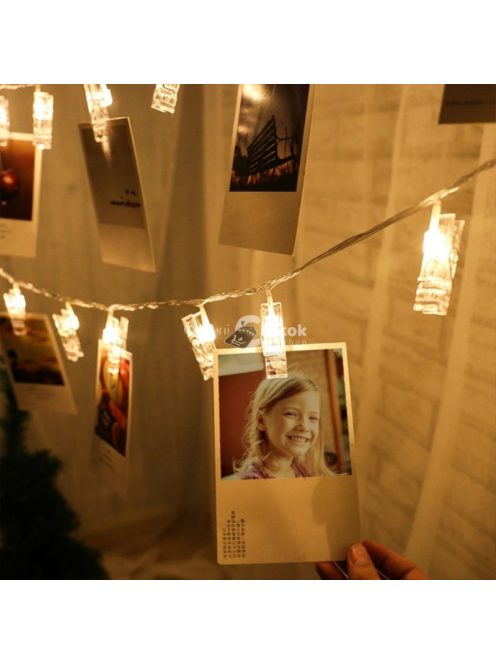 Csipeszes fényképtartó, csipeszes fényfüzér