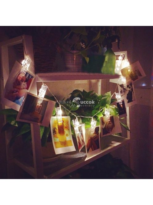 Csipeszes fényképtartó, csipeszes fényfüzér