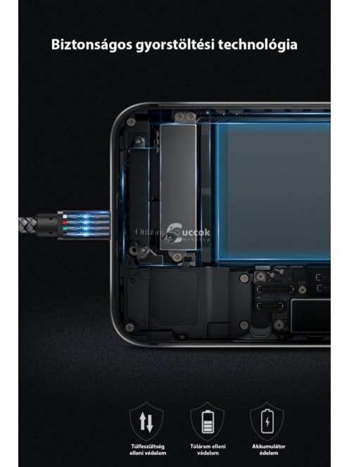 Extra strapabíró 1 méteres Lightning Iphone gyorstöltő és USB adatkábel