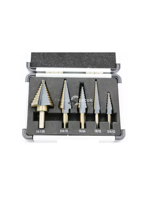 5 db-os lépcsős fúró készlet