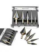 5 db-os lépcsős fúró készlet