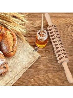   Karácsonyi mintás sodrófa, mintás nyújtófa, kekszmintázó sodrófa