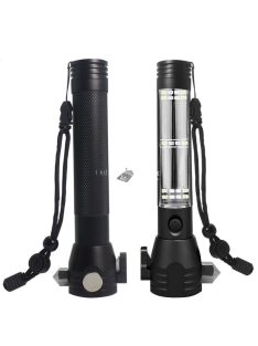   Napelemes zseblámpa biztonsági öv vágóval/ablaktörővel