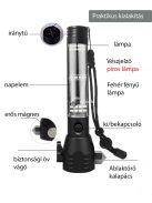 Napelemes zseblámpa biztonsági öv vágóval/ablaktörővel