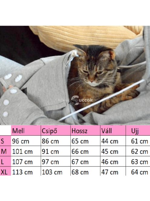 Macskahordozó, cicahordozó pulcsi, macskás pulóver, cicás pulcsi