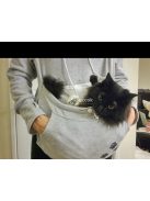 Macskahordozó, cicahordozó pulcsi, macskás pulóver, cicás pulcsi