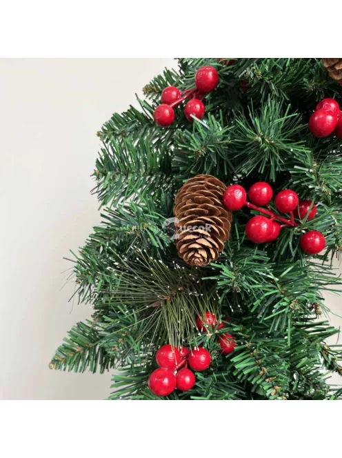 Karácsonyi ajtódísz 60 cm-es, 50 LED -del