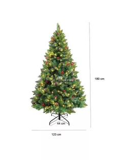 LED-es műfenyő melegfehér-260 LED-es, 180 cm
