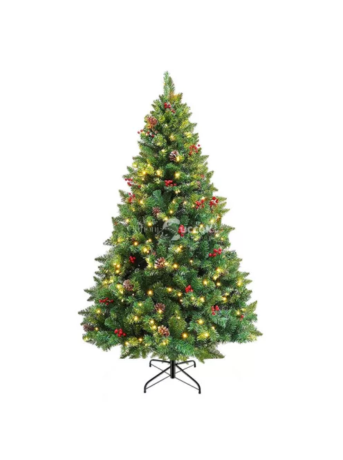 LED-es műfenyő melegfehér-320 LED-es, 210 cm
