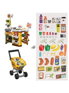 Játék szupermarket sárga, 65 részes