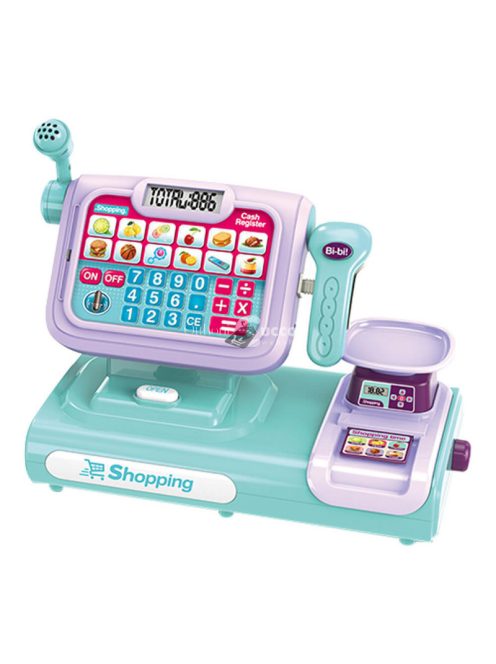 Játék pénztárgép, kék-lila