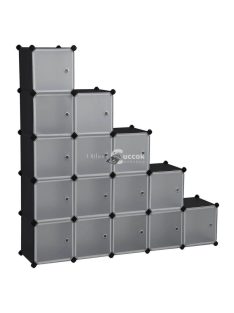 Kombinálható tároló kocka 15db, fekete