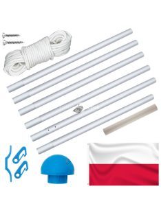 Zászlótartó rúd kétoldalas 90x150cm lengyel zászlóval