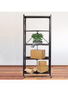 Lapra hajtható, gurulós konyhai tárolóállvány, fém