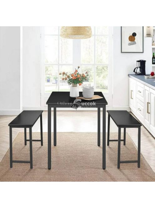 3 részes, fém vázas étkezőgarnitúra 2 paddal