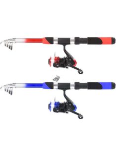   Kezdő horgászfelszerelés 2 db teleszkópos horgászbottal, kiegészítőkkel