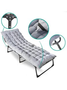   Összecsukható kempingágy állítható fejtámlával, 2 színű matraccal