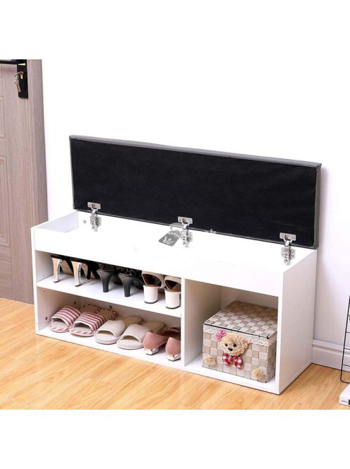 Cipőtároló pad párnázott üléssel