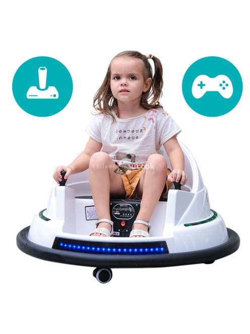 Elektromos gyermek dodzsem 6V, akku+távirányító, fehér