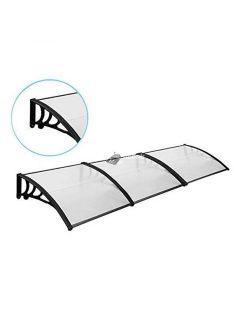 Műanyag előtető 300x90 cm-fekete