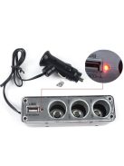 Autós szivargyujtó elosztó + USB