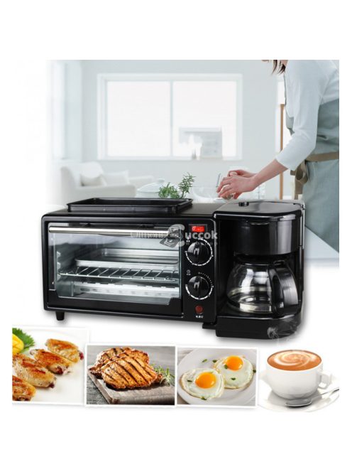 Morning station, grill,kávéfőzővelés és piritóval - 3 IN 1 állomás az egész családnak, főzz ,grillezz és piríts egyszerre. bevez