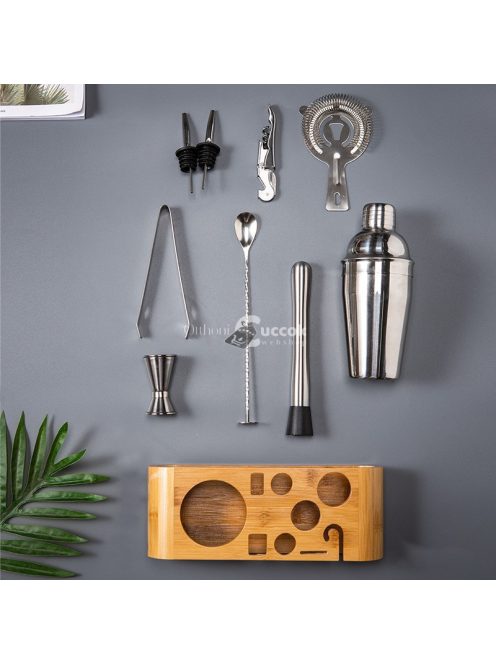 Bambo 700ml-es Bartender készlet, bambusz tartóval