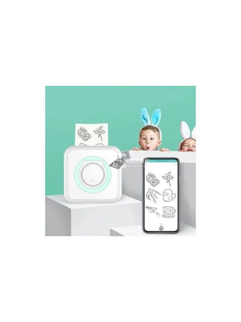 Hordozható akkumulátoros mini printer, intelligens nyomtató hőpapírral, bluetooth kapcsolattal
