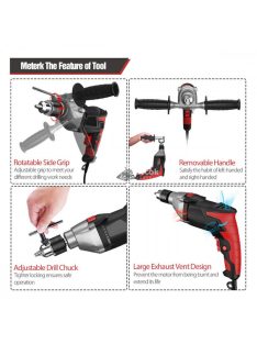 Meterk ütvefúrógép szett 950W kofferral