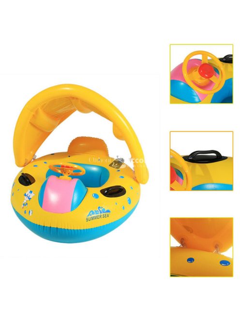 Amaz Gyermek felfújható gumicsónak tetővel, kormánnyal 65x73cm