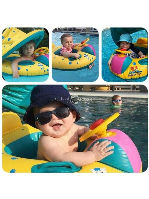 Amaz Gyermek felfújható gumicsónak tetővel, kormánnyal 65x73cm