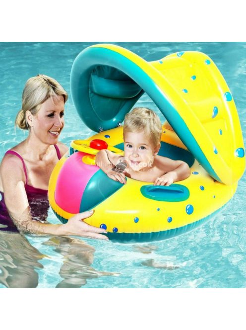 Amaz Gyermek felfújható gumicsónak tetővel, kormánnyal 65x73cm