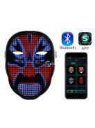 Világító LED Arcmaszk Bluetooth Alkalmazással