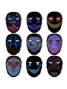 Világító LED Arcmaszk Bluetooth Alkalmazással