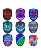 Világító LED Arcmaszk Bluetooth Alkalmazással