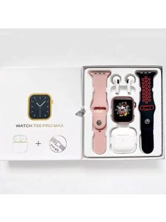 T55 Pro Max okosóra+fülhallgató pink- ajándék szíjjal