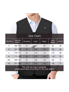 Amaz Lux fekete unisex fűthető mellény EU/4XL