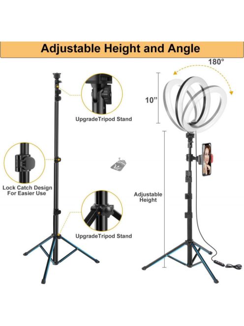 Hakutatz állványos szelfi lámpa 10 colos távirányítóval