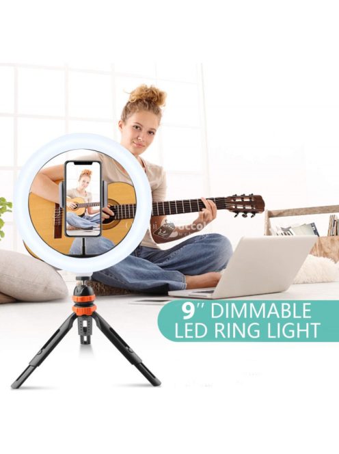 Hakutatz állványos szelfi lámpa 9 colos