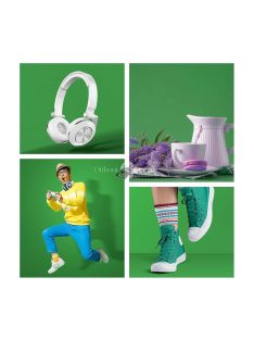   Hakutatz Zöld- Kék studió háttér anyag 150cm*190cm + 4 rögzítő kampó